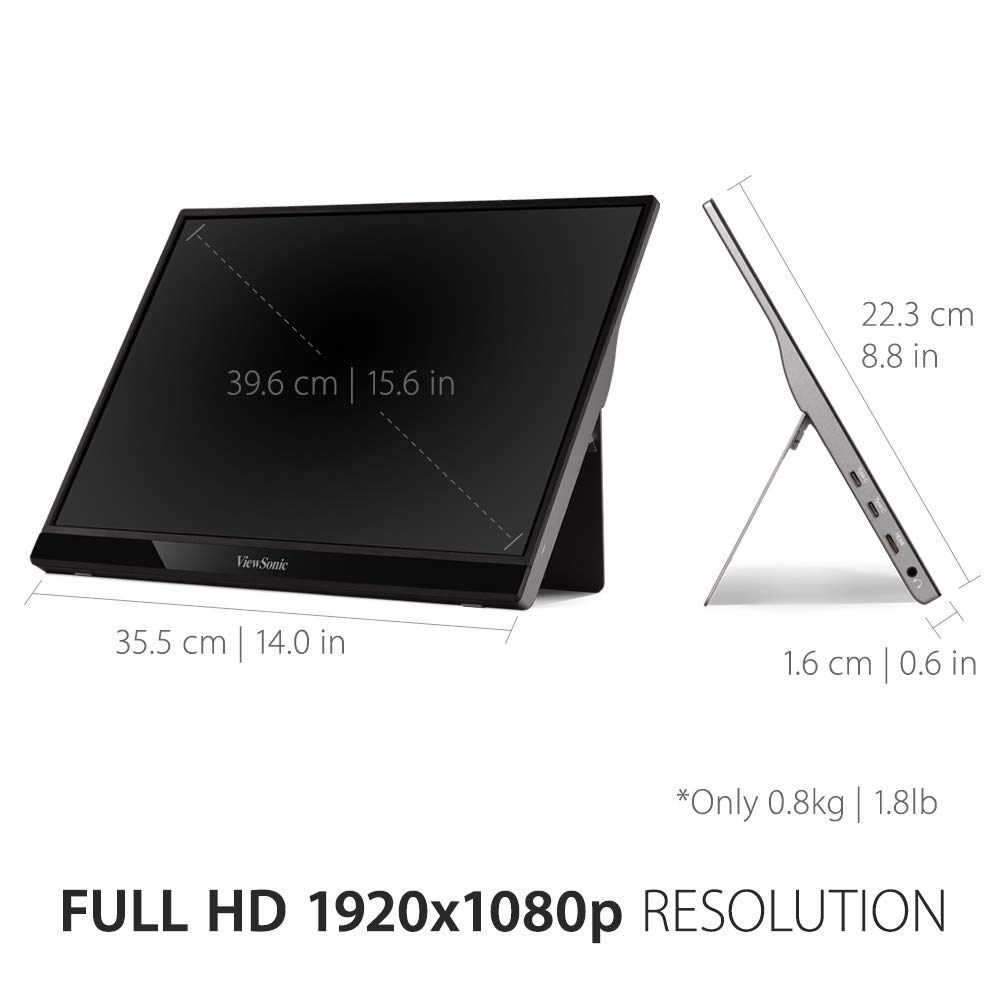Amazon.co.jp: ViewSonic 15.6 Inch 1080p Portable Monitor with 2